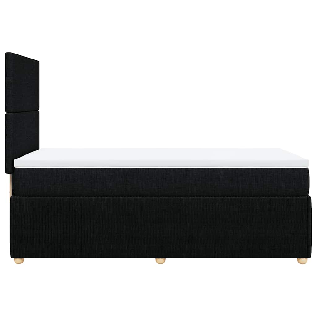Krevet s oprugama i madracem crni 90x200 cm od tkanine