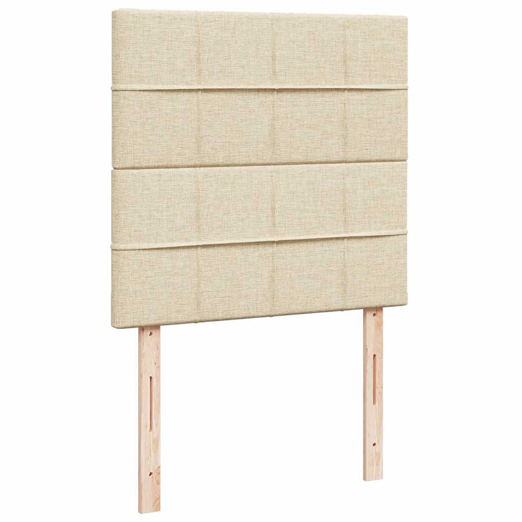Krevet s oprugama i madracem krem 90 x 200 cm od tkanine