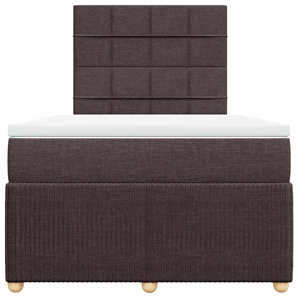 Krevet box spring s madracem tamnosmeđi 120 x 190 cm od tkanine