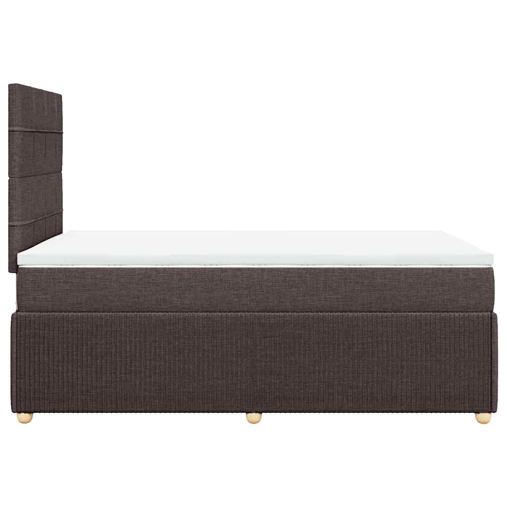 Krevet box spring s madracem tamnosmeđi 120 x 190 cm od tkanine