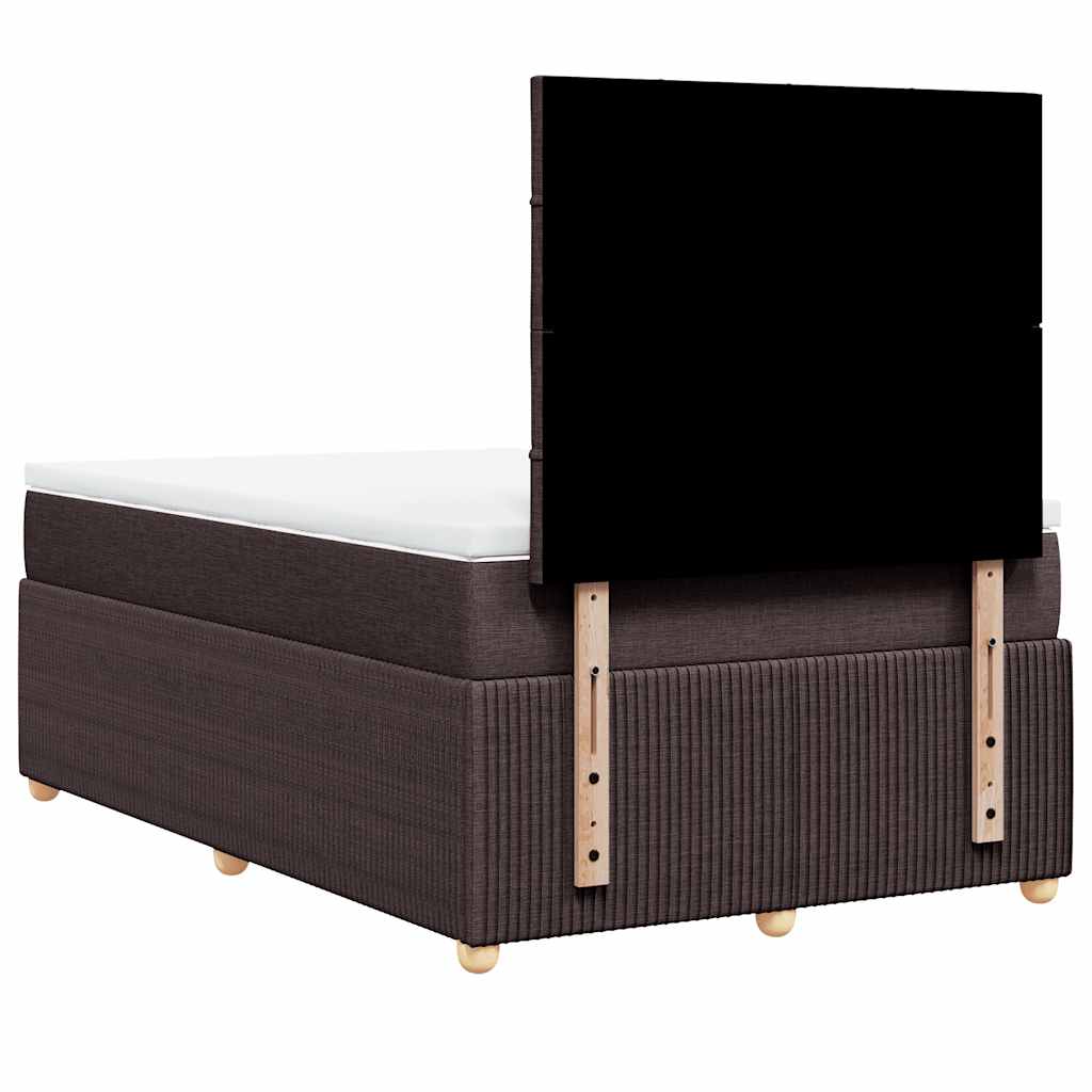 Krevet box spring s madracem tamnosmeđi 120 x 190 cm od tkanine