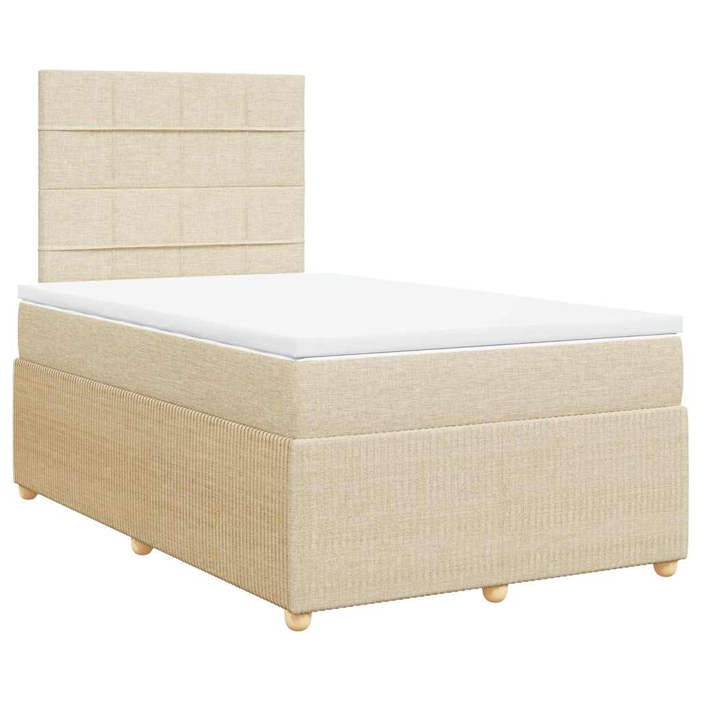 Krevet box spring s madracem krem 120 x 190 cm od tkanine