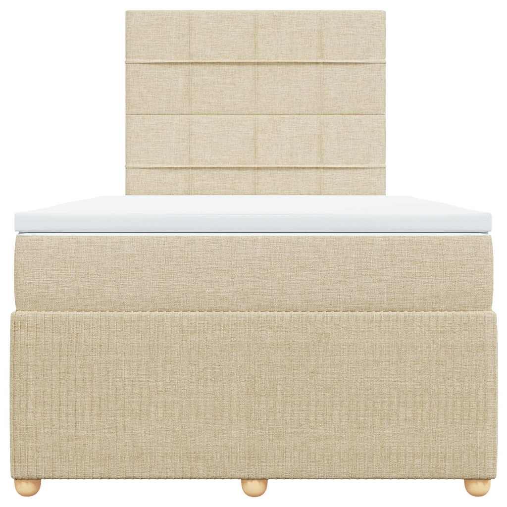 Krevet box spring s madracem krem 120 x 190 cm od tkanine