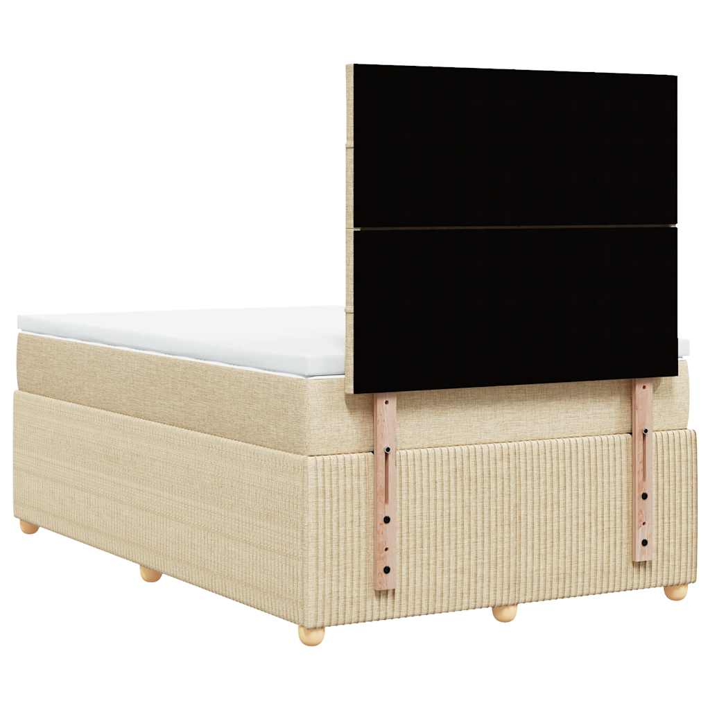 Krevet box spring s madracem krem 120 x 190 cm od tkanine