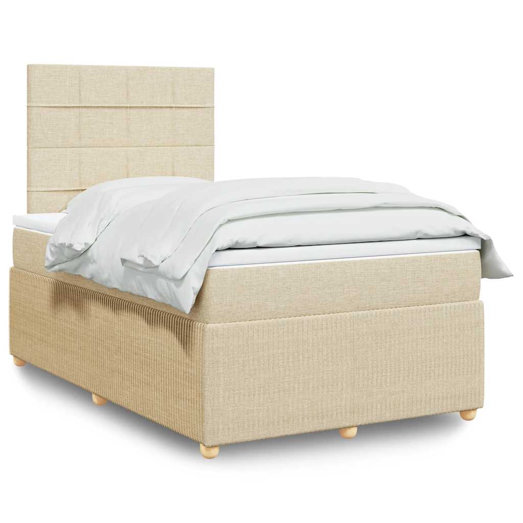 Krevet box spring s madracem krem 120 x 190 cm od tkanine