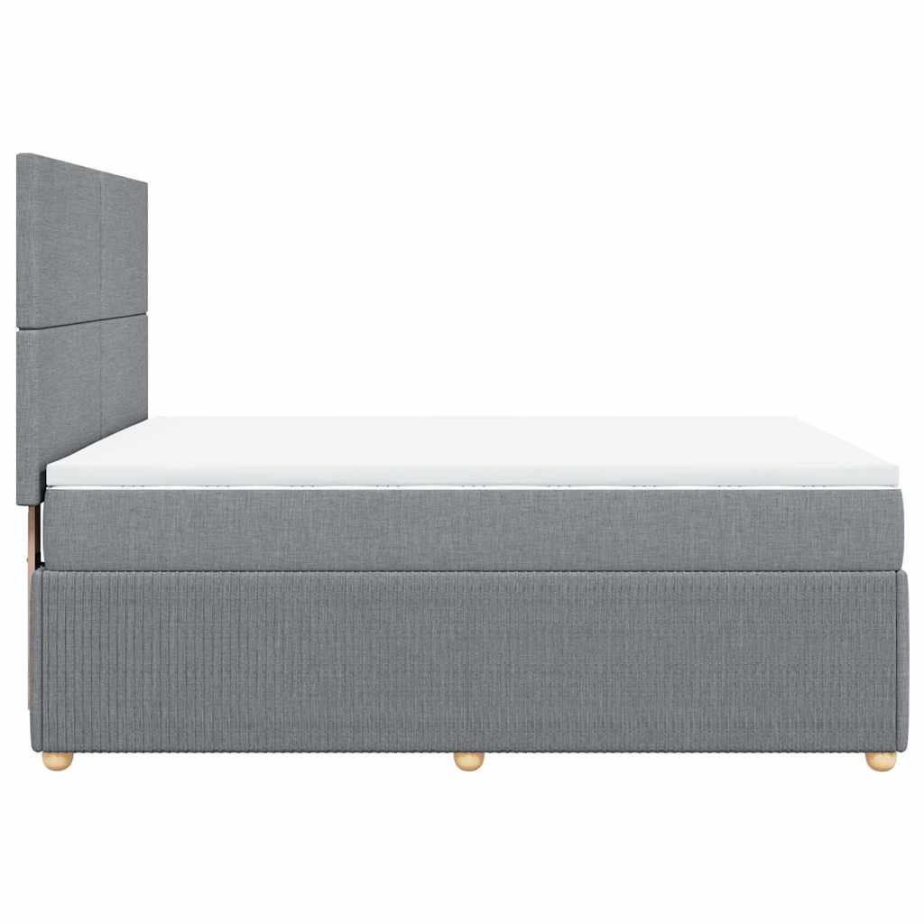 Krevet box spring s madracem svjetlosivi 140x200 cm od tkanine