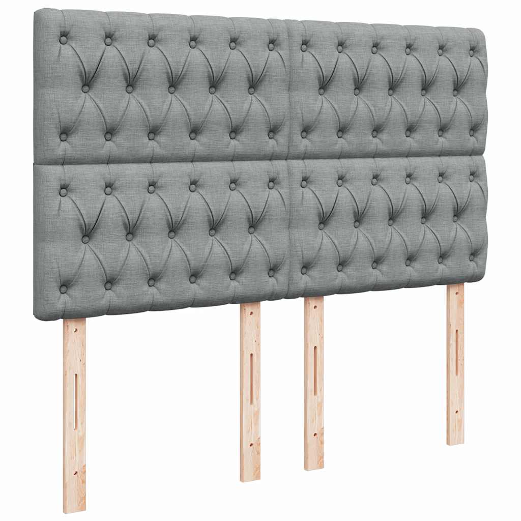 Krevet box spring s madracem svjetlosiva 160x200 cm tkanina