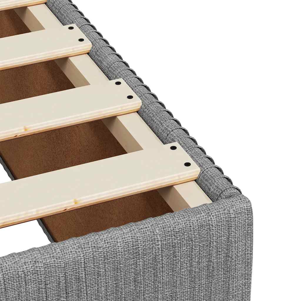 Krevet box spring s madracem svjetlosiva 160x200 cm tkanina