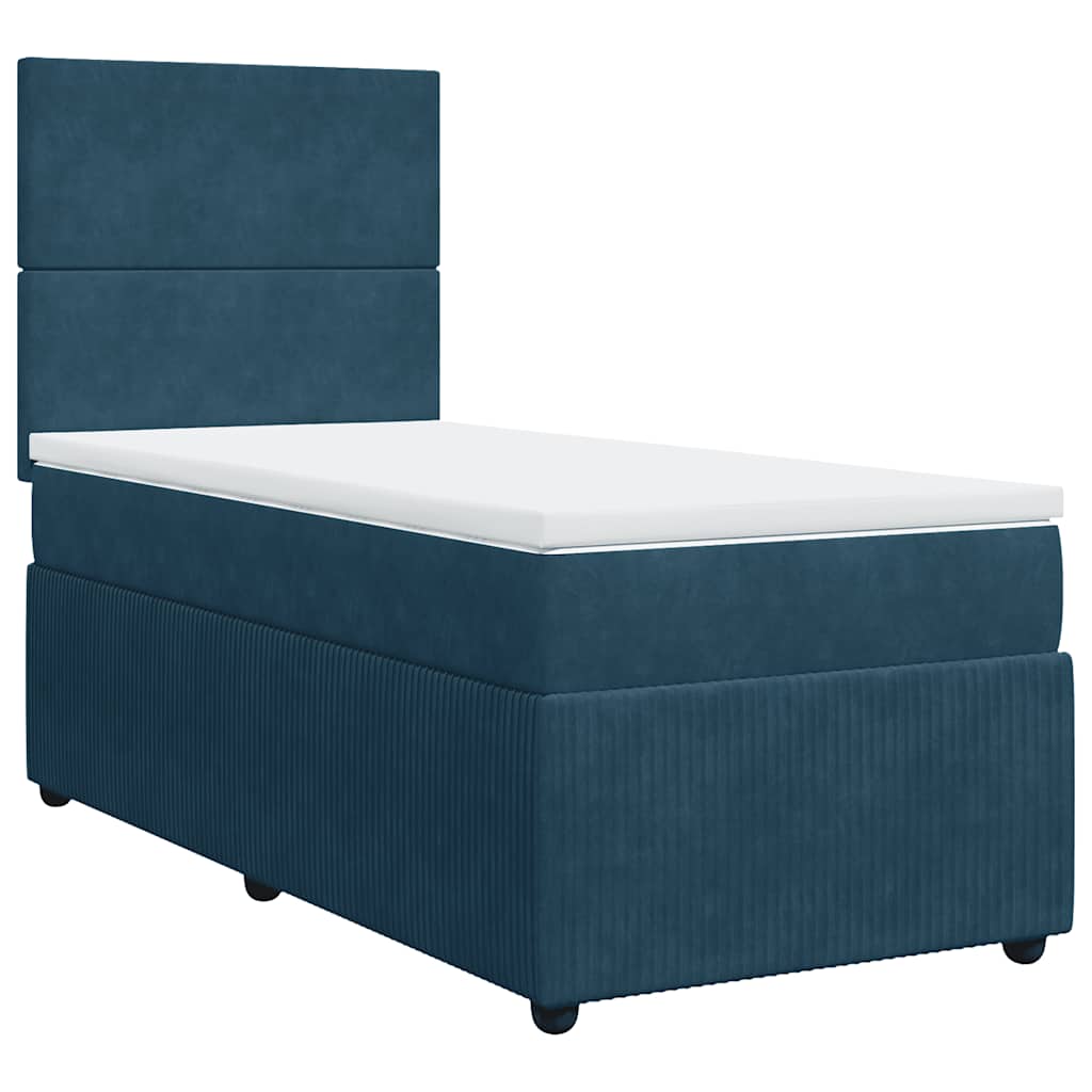 Box spring krevet s madracem tamnoplavi 80 x 200 cm baršunasti