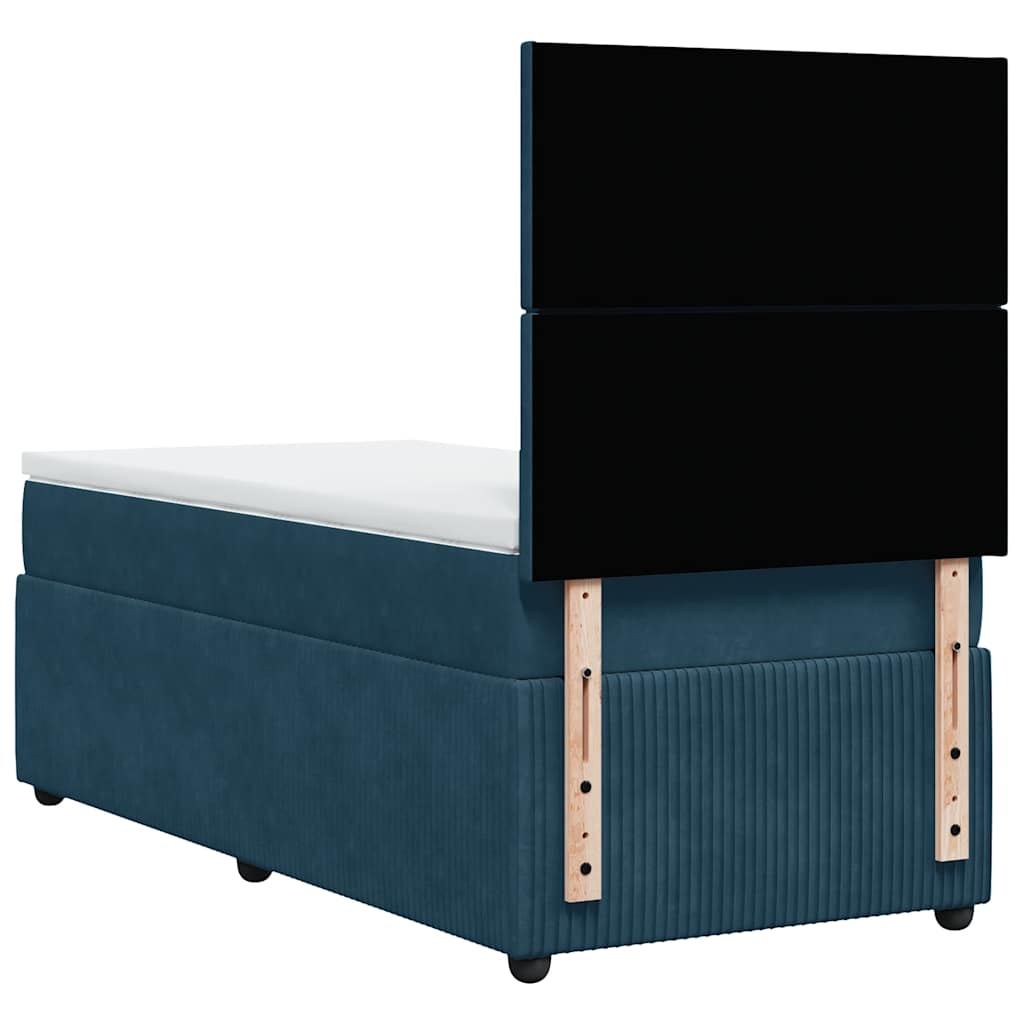Box spring krevet s madracem tamnoplavi 80 x 200 cm baršunasti