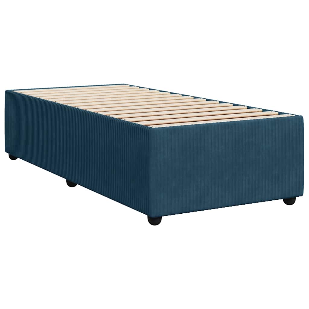Box spring krevet s madracem tamnoplavi 80 x 200 cm baršunasti