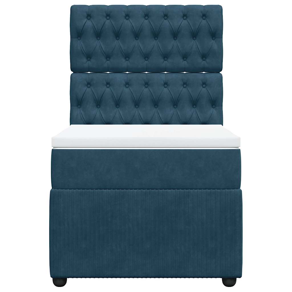 Box spring krevet s madracem tamnoplavi 80 x 200 cm baršunasti