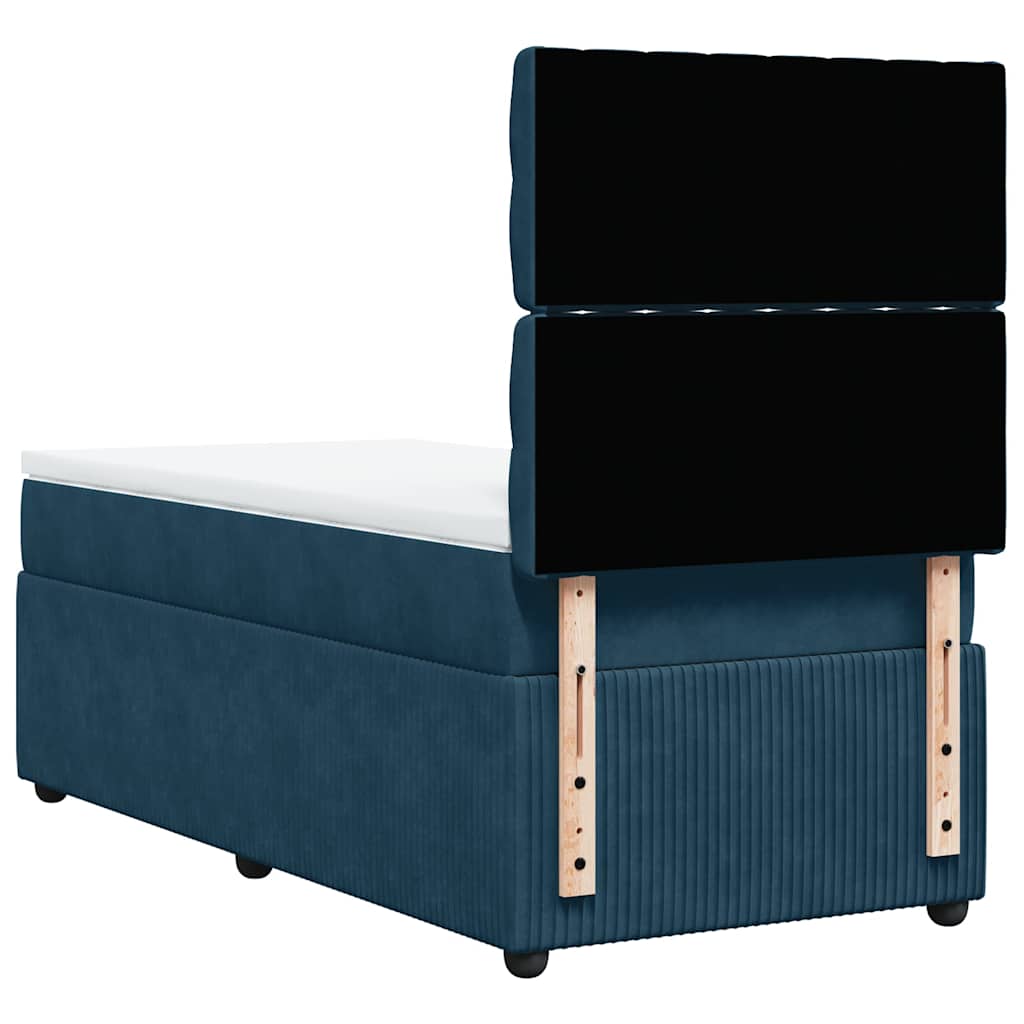 Box spring krevet s madracem tamnoplavi 80 x 200 cm baršunasti
