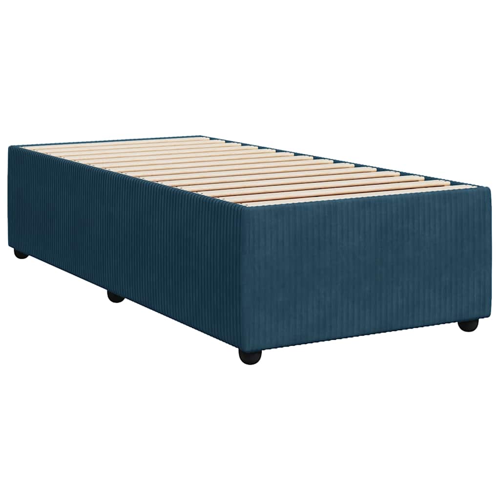 Box spring krevet s madracem tamnoplavi 80 x 200 cm baršunasti