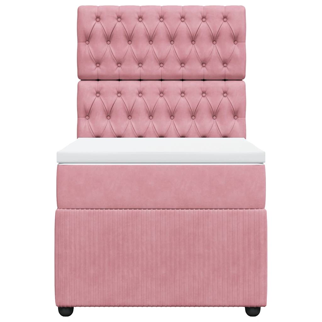 Box spring krevet s madracem ružičasti 80 x 200 cm baršunasti