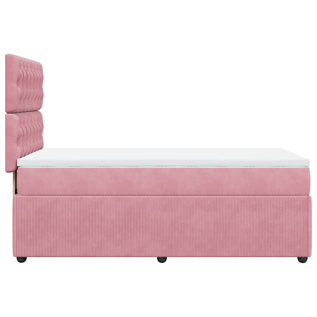 Box spring krevet s madracem ružičasti 80 x 200 cm baršunasti