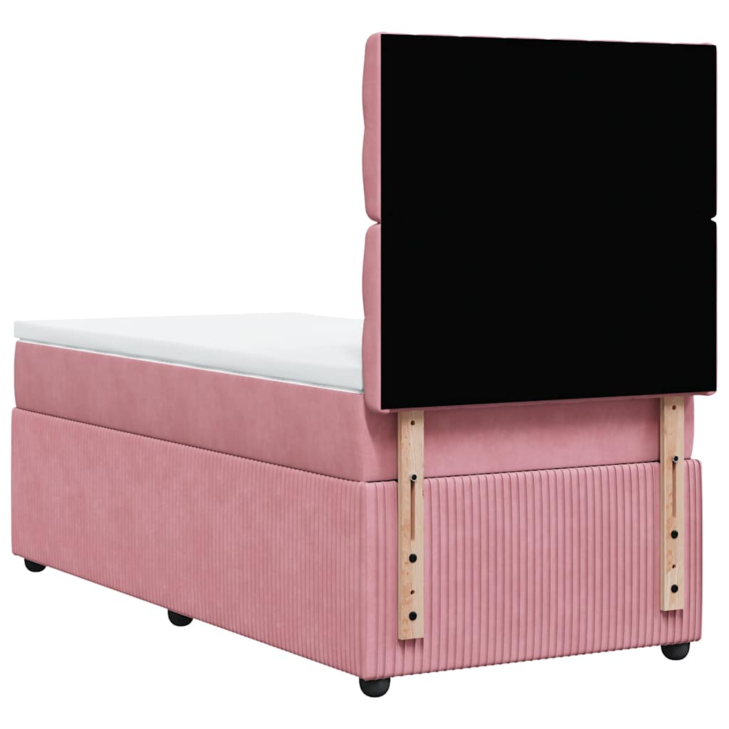 Box spring krevet s madracem ružičasti 80 x 200 cm baršunasti