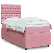 Box spring krevet s madracem ružičasti 80 x 200 cm baršunasti