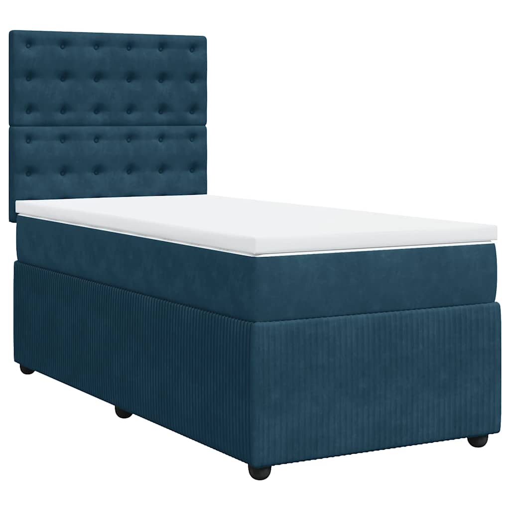 Box spring krevet s madracem tamnoplavi 80 x 200 cm baršunasti