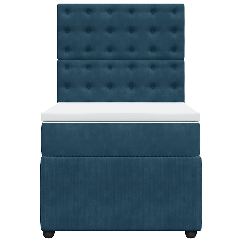 Box spring krevet s madracem tamnoplavi 80 x 200 cm baršunasti