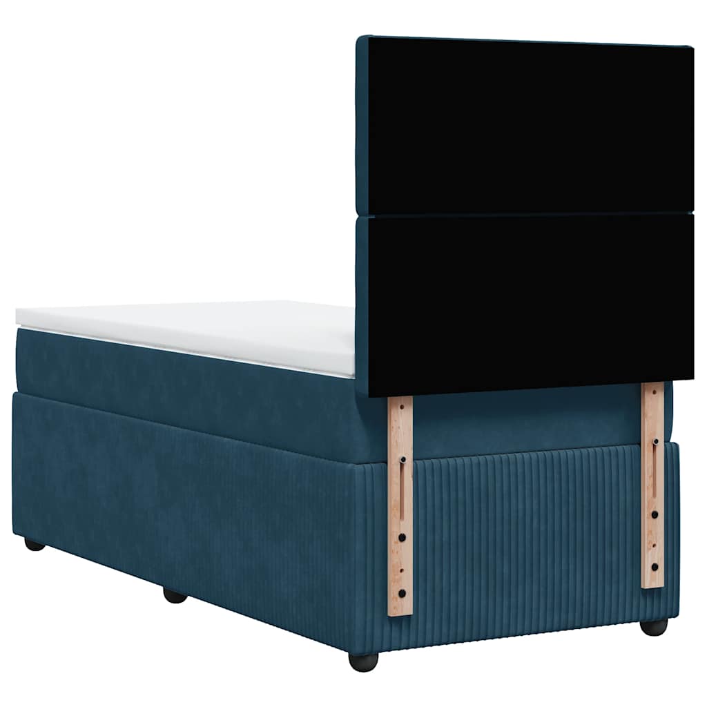 Box spring krevet s madracem tamnoplavi 80 x 200 cm baršunasti