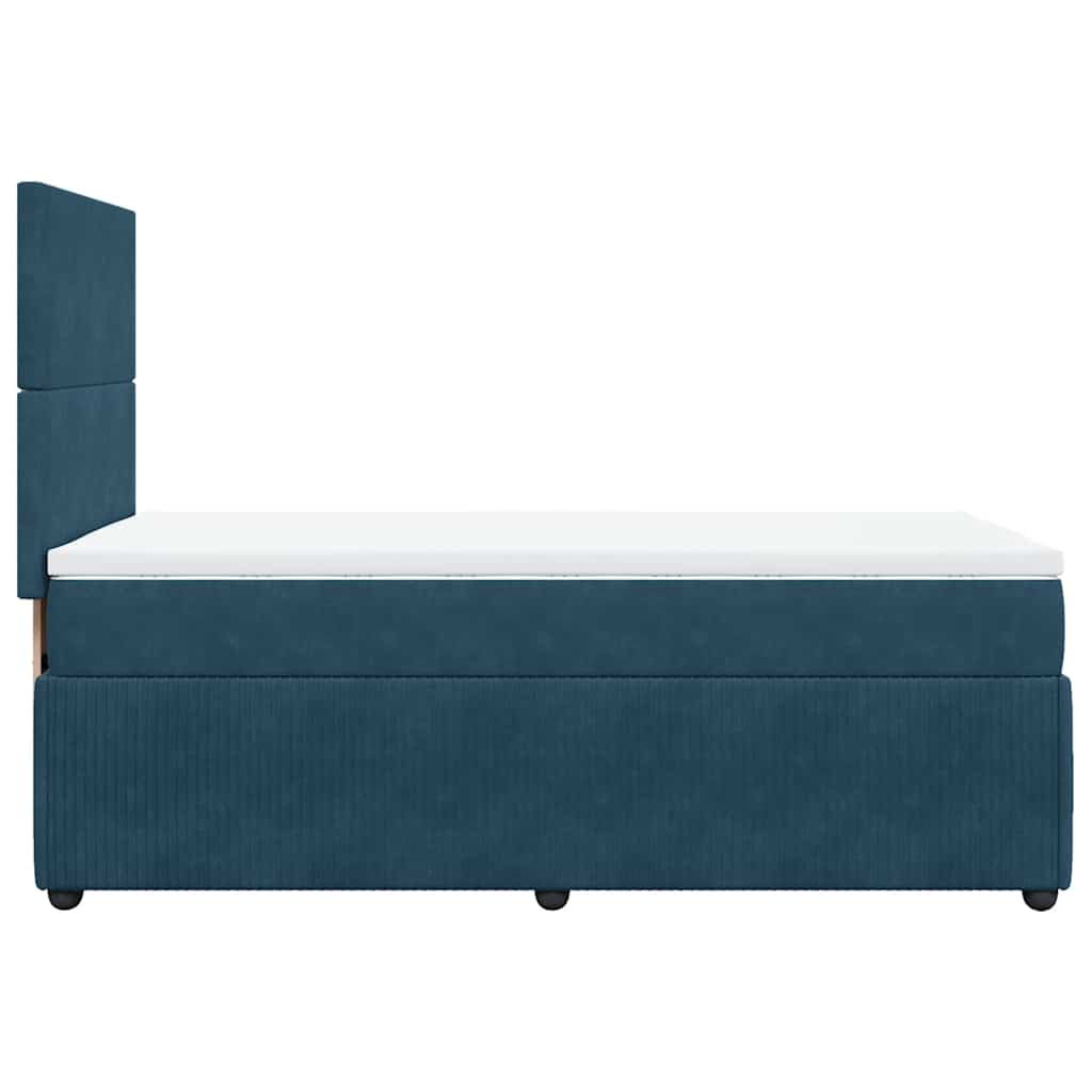 Box spring krevet s madracem tamnoplavi 90x190 cm baršunasti