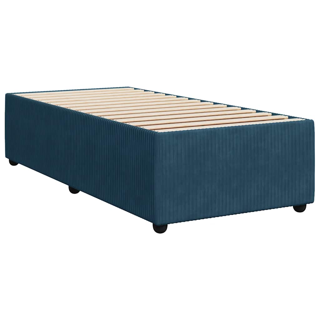 Box spring krevet s madracem tamnoplavi 90x190 cm baršunasti