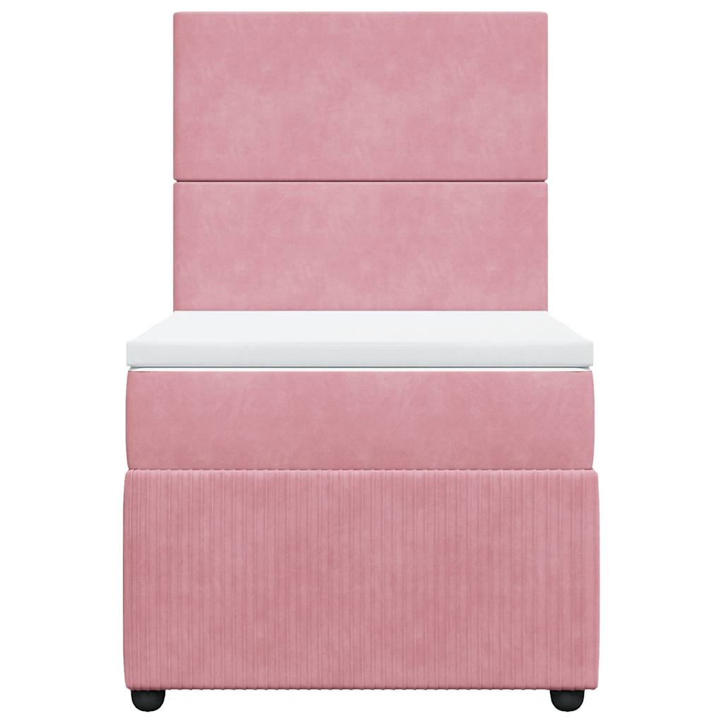 Box spring krevet s madracem ružičasti 90x190 cm baršunasti
