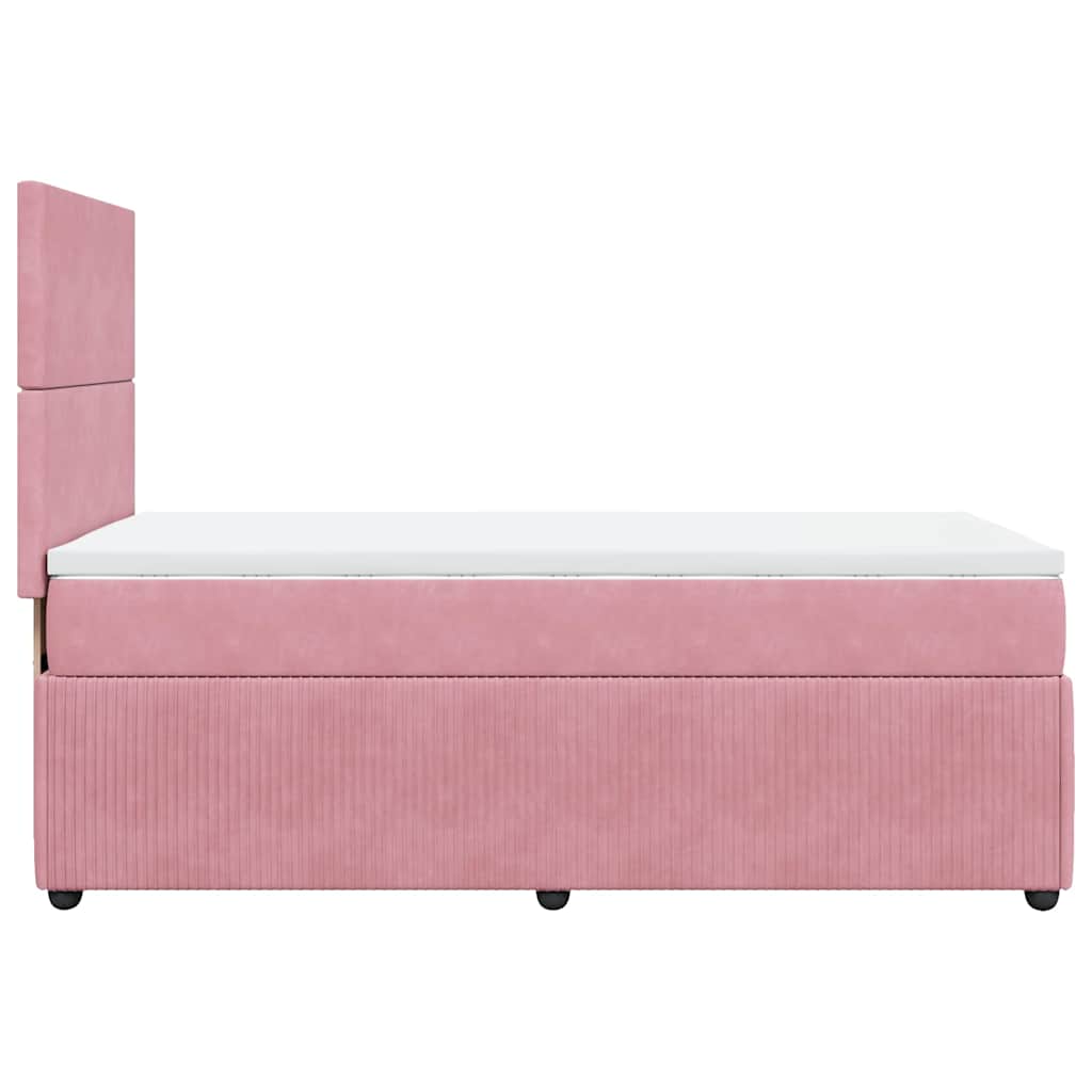 Box spring krevet s madracem ružičasti 90x190 cm baršunasti
