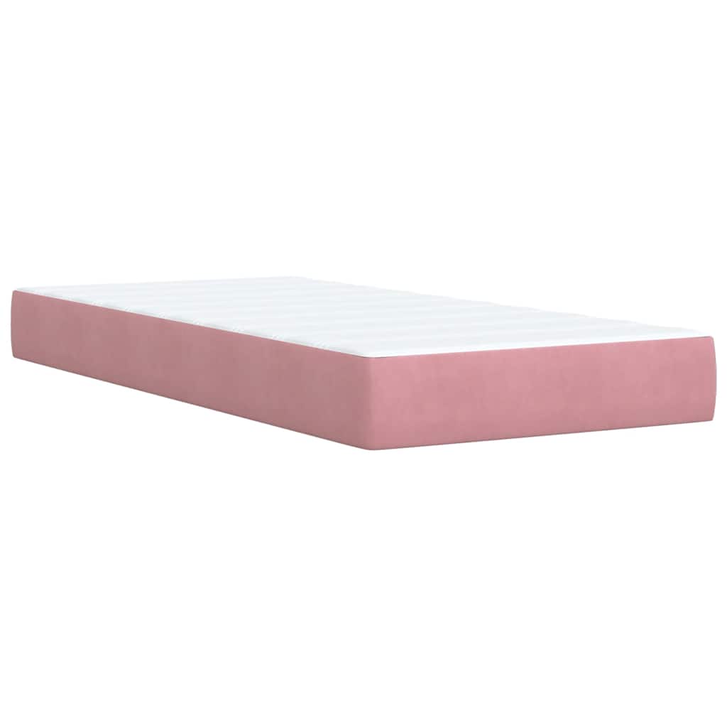 Box spring krevet s madracem ružičasti 90x190 cm baršunasti