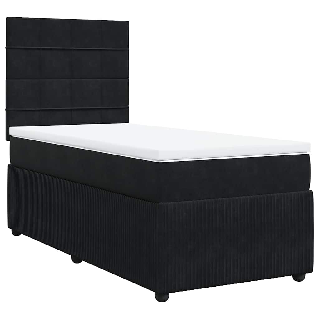 Box spring krevet s madracem crni 90x190 cm baršunasti