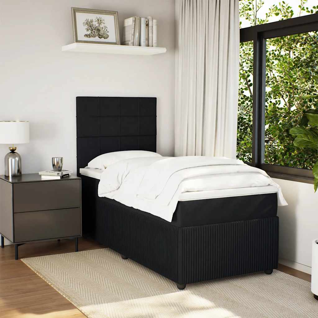 Box spring krevet s madracem crni 90x190 cm baršunasti