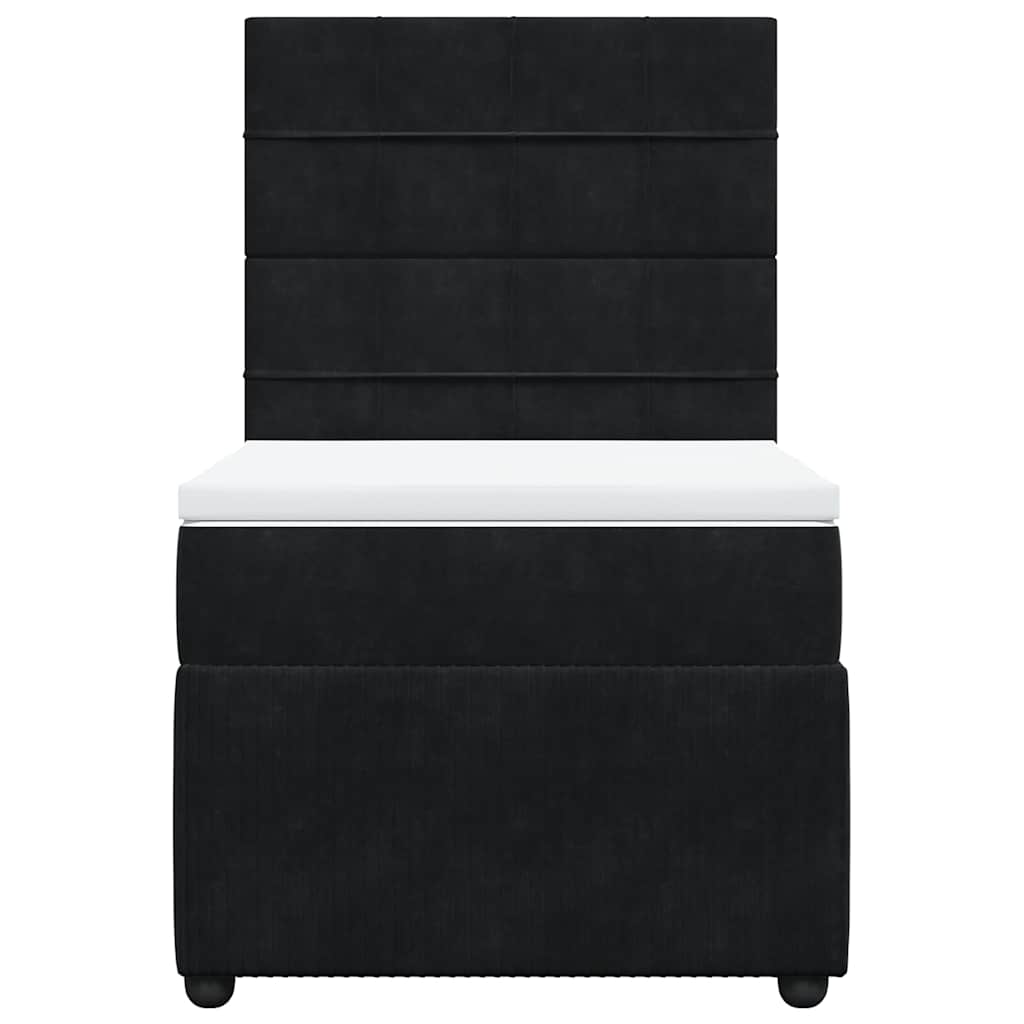 Box spring krevet s madracem crni 90x190 cm baršunasti