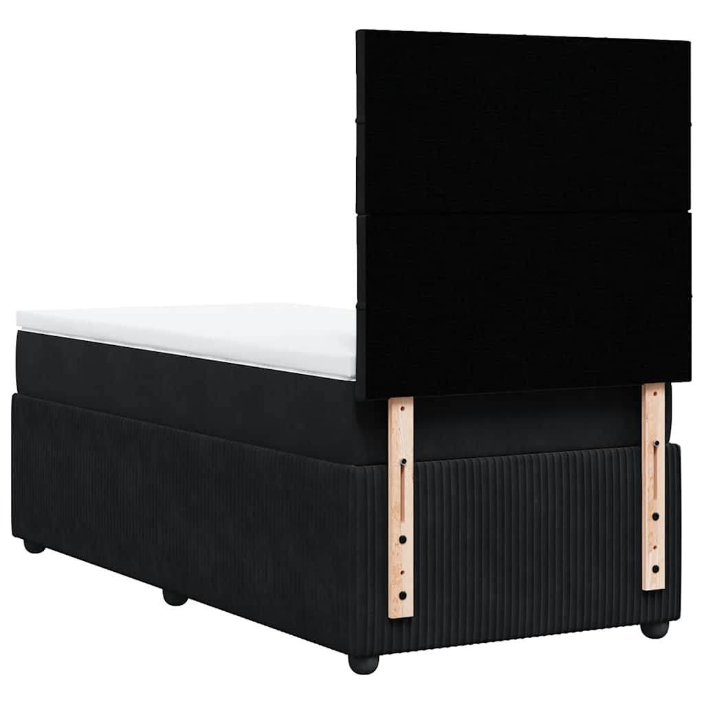 Box spring krevet s madracem crni 90x190 cm baršunasti