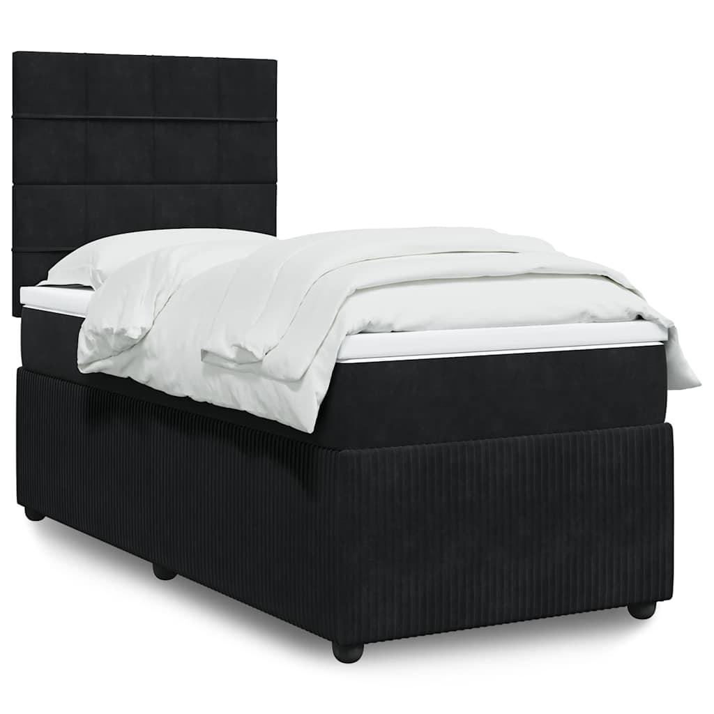 Box spring krevet s madracem crni 90x190 cm baršunasti