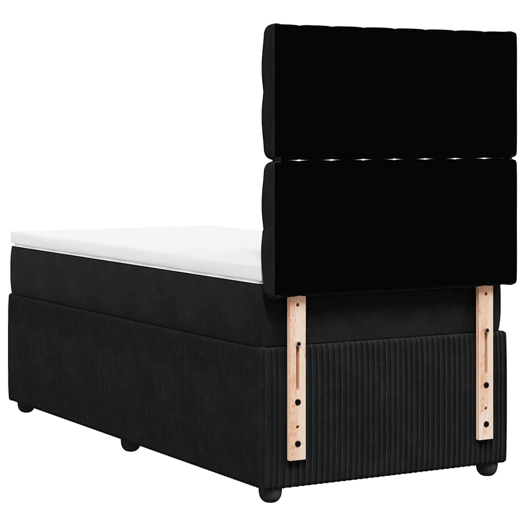 Box spring krevet s madracem crni 90x190 cm baršunasti