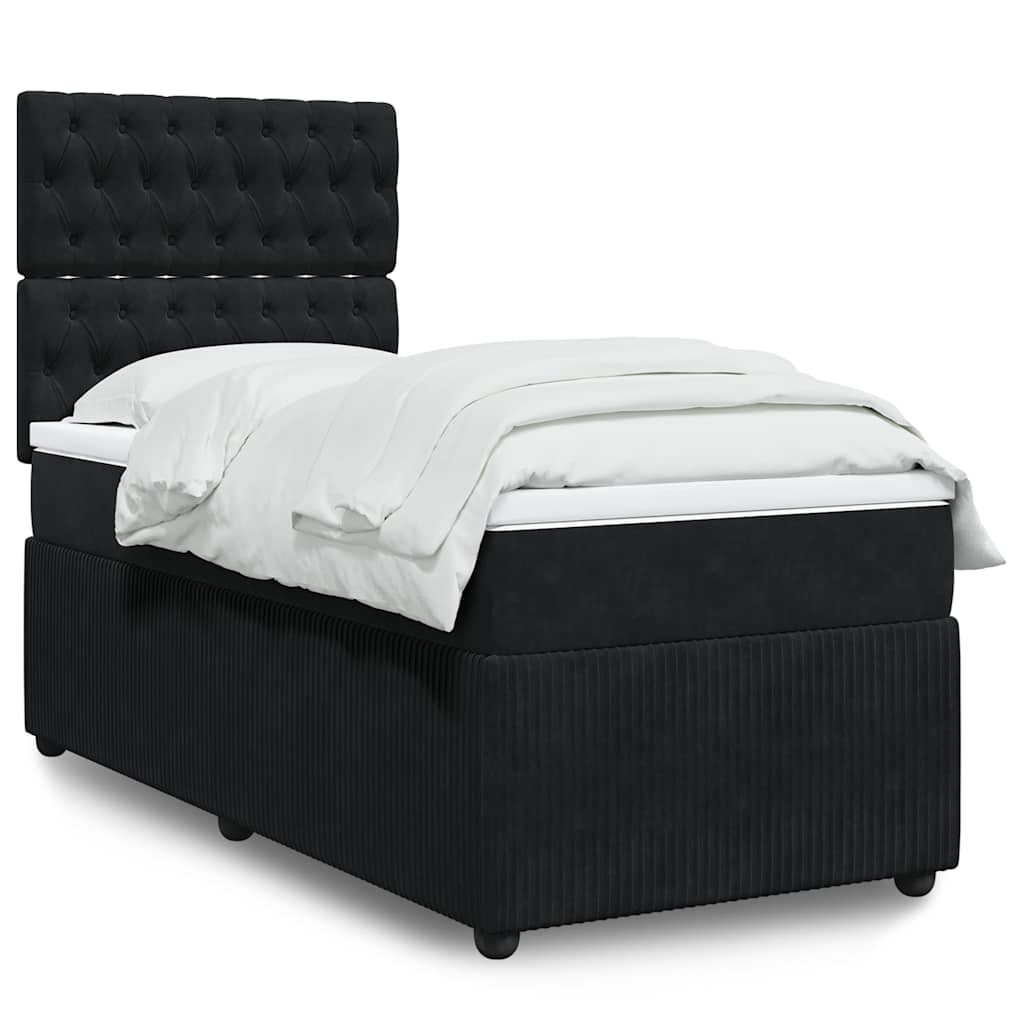 Box spring krevet s madracem crni 90x190 cm baršunasti