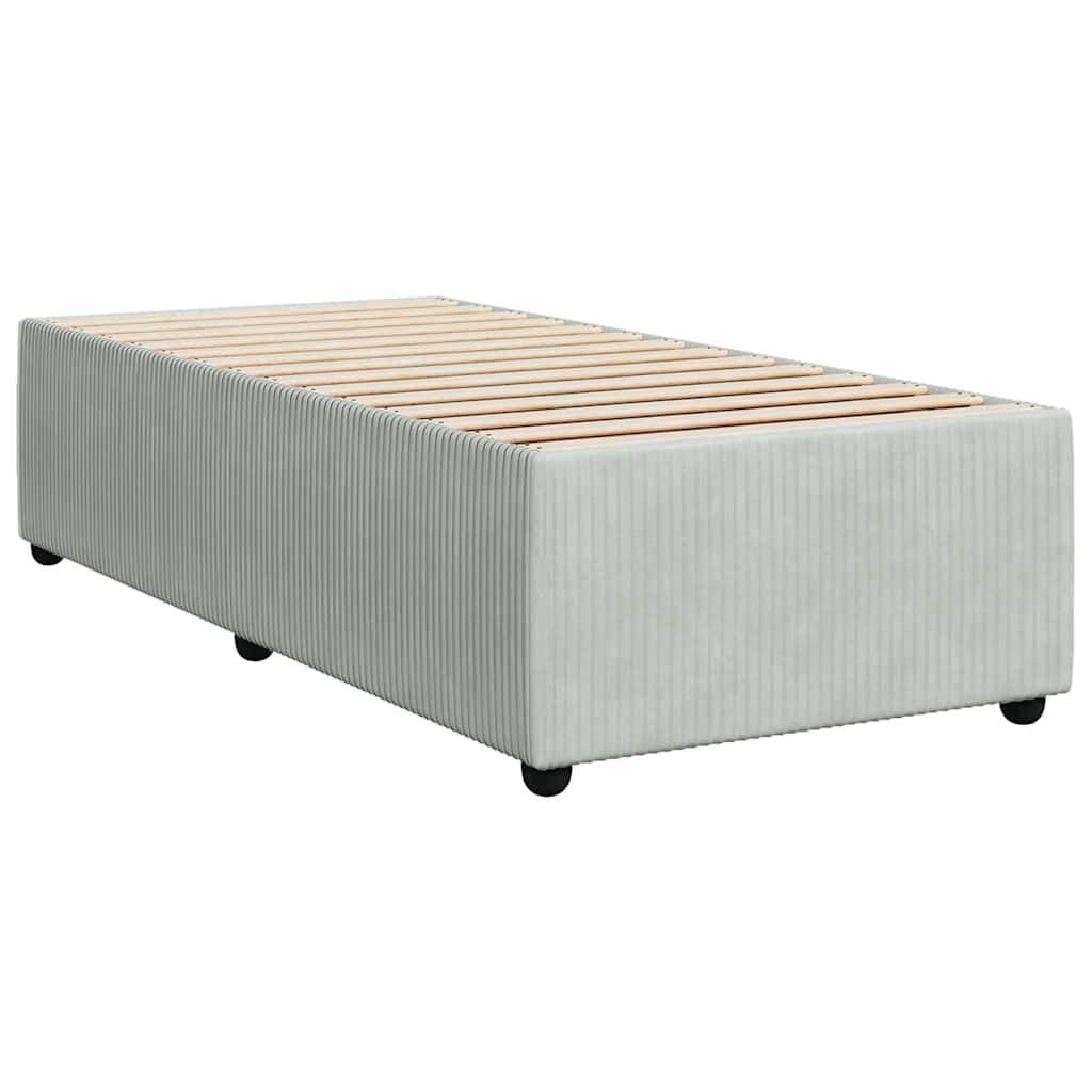Box spring krevet s madracem svjetlosivi 90x190 cm baršunasti