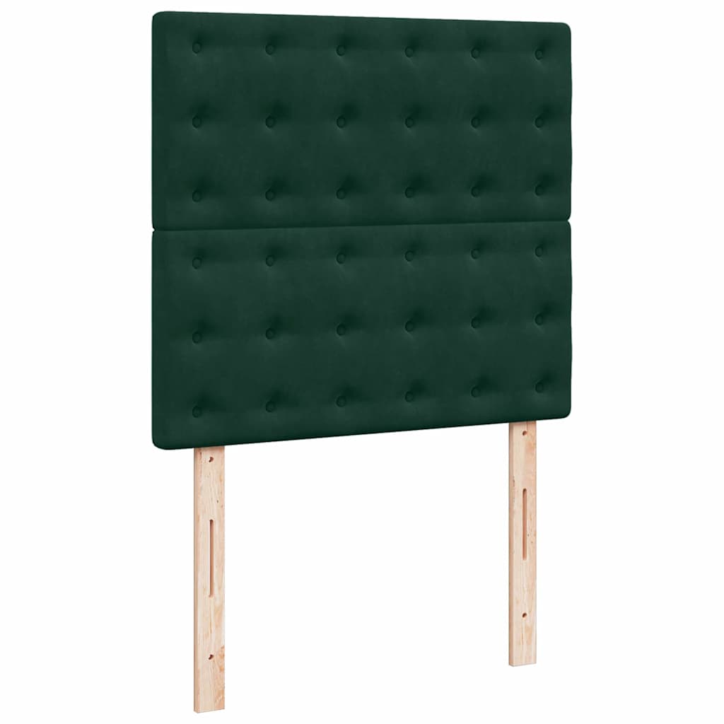 Box spring krevet s madracem tamnozeleni 90x190 cm baršunasti