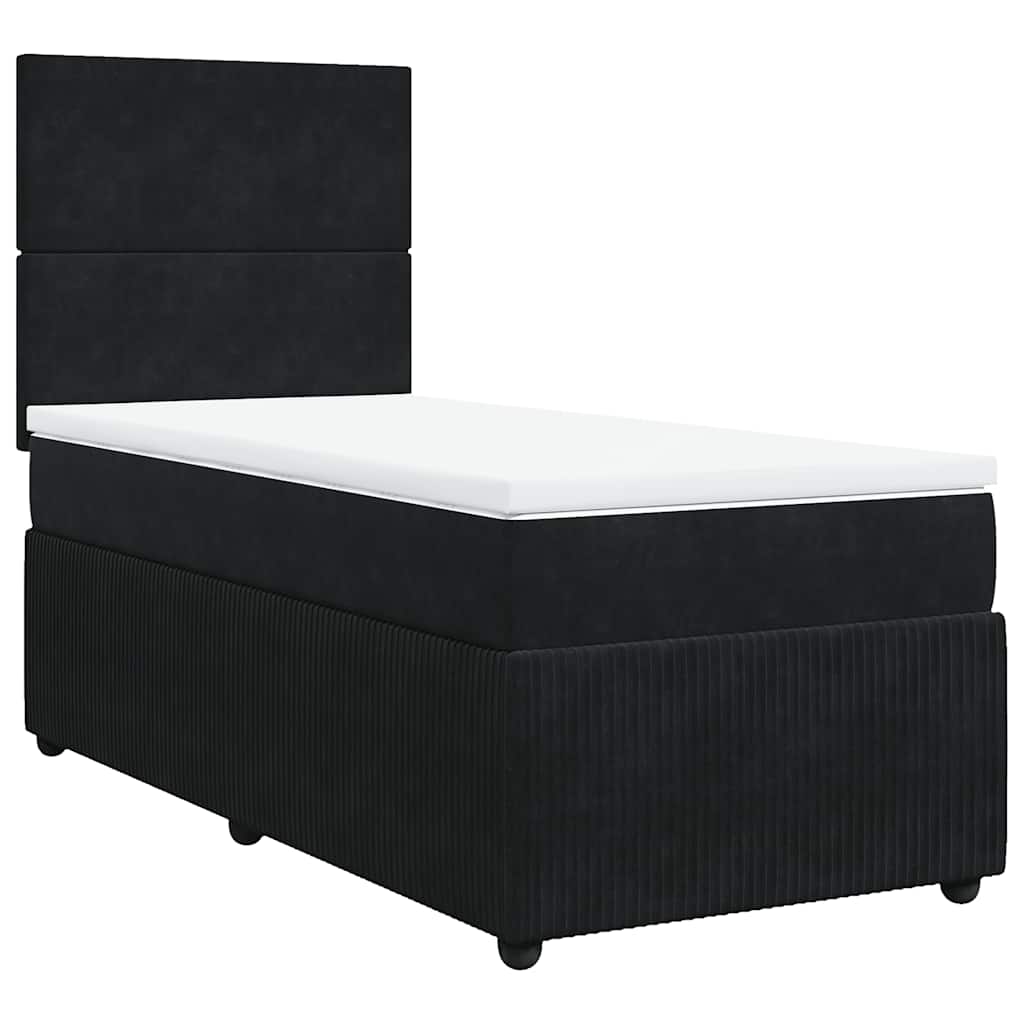 Box spring krevet s madracem crni 90x200 cm baršunasti