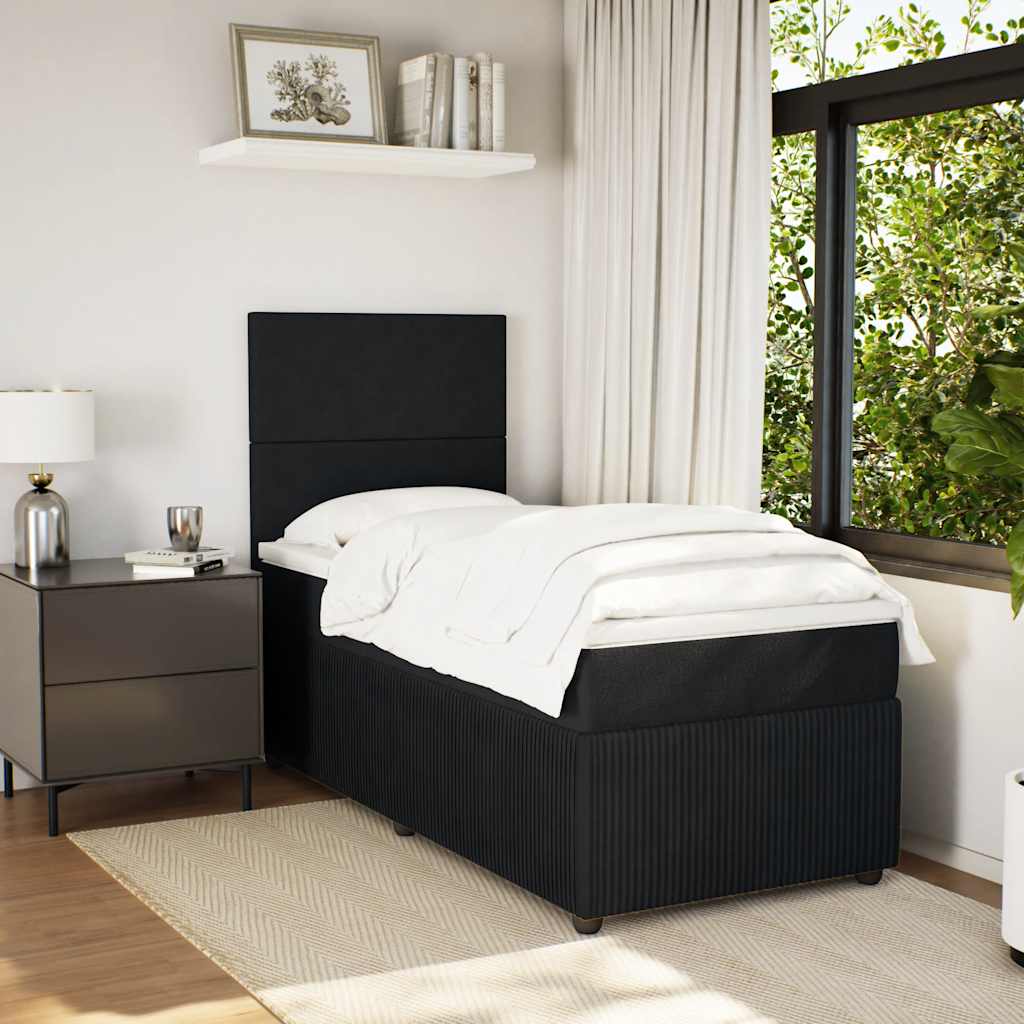 Box spring krevet s madracem crni 90x200 cm baršunasti