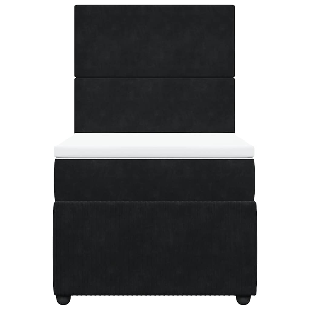 Box spring krevet s madracem crni 90x200 cm baršunasti