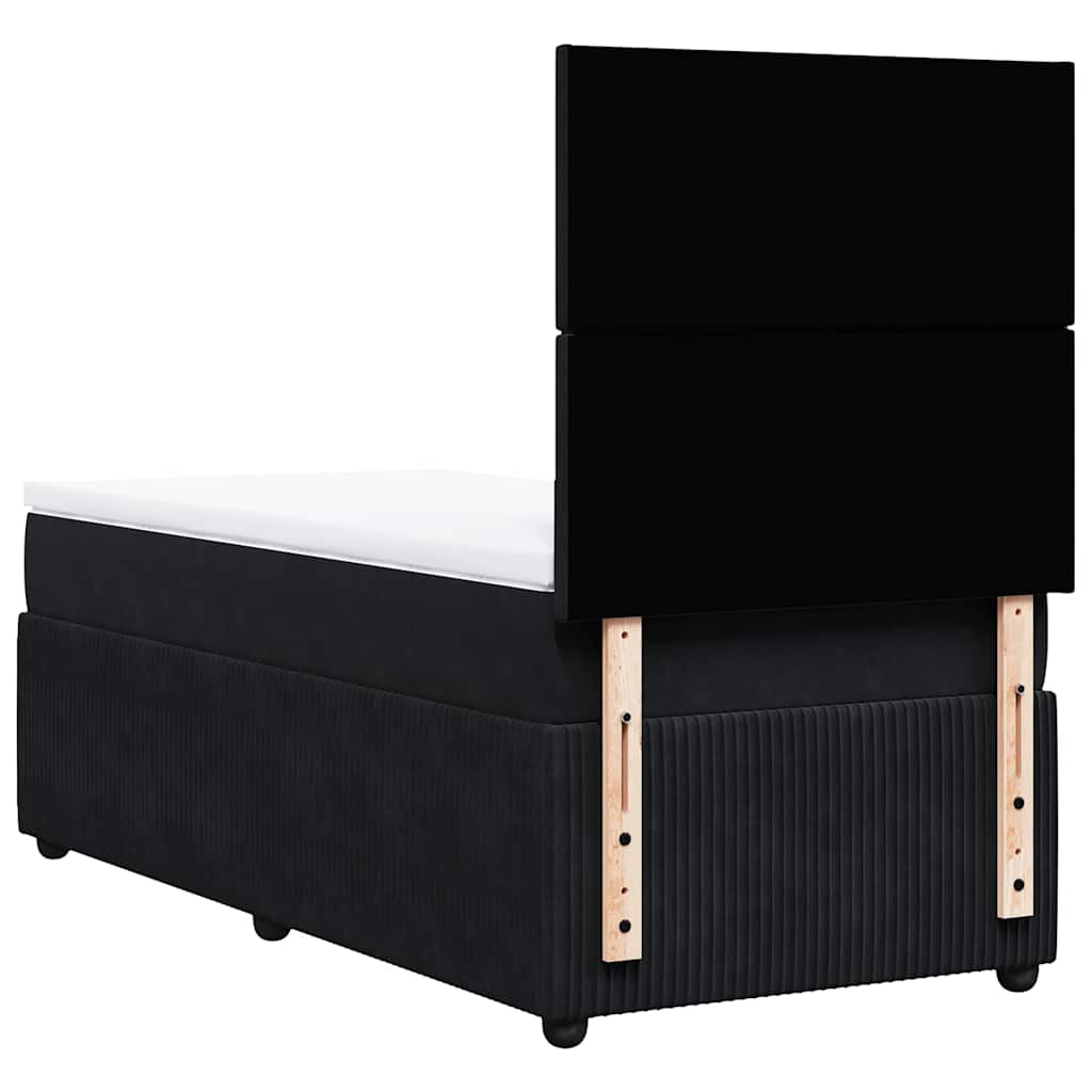 Box spring krevet s madracem crni 90x200 cm baršunasti