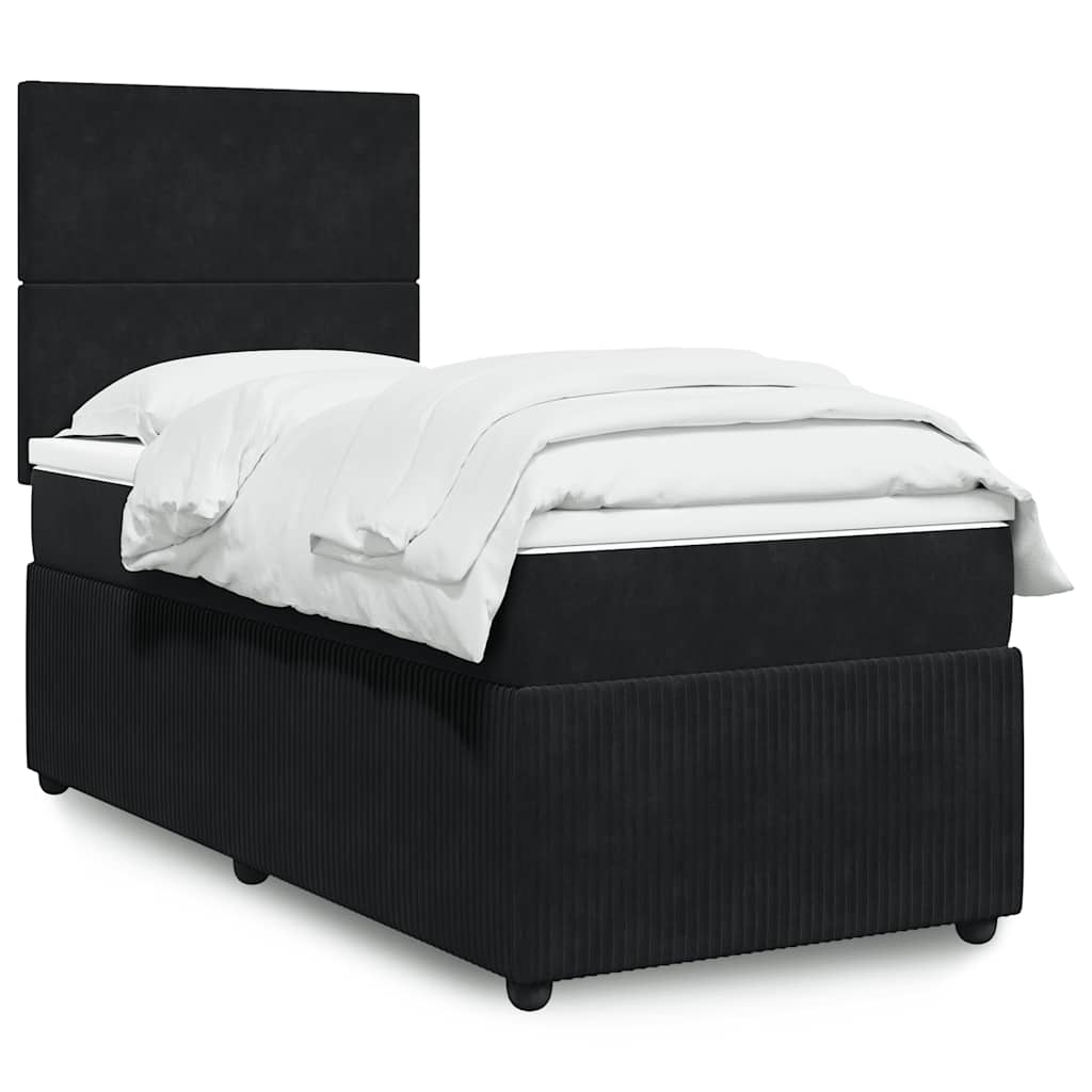 Box spring krevet s madracem crni 90x200 cm baršunasti
