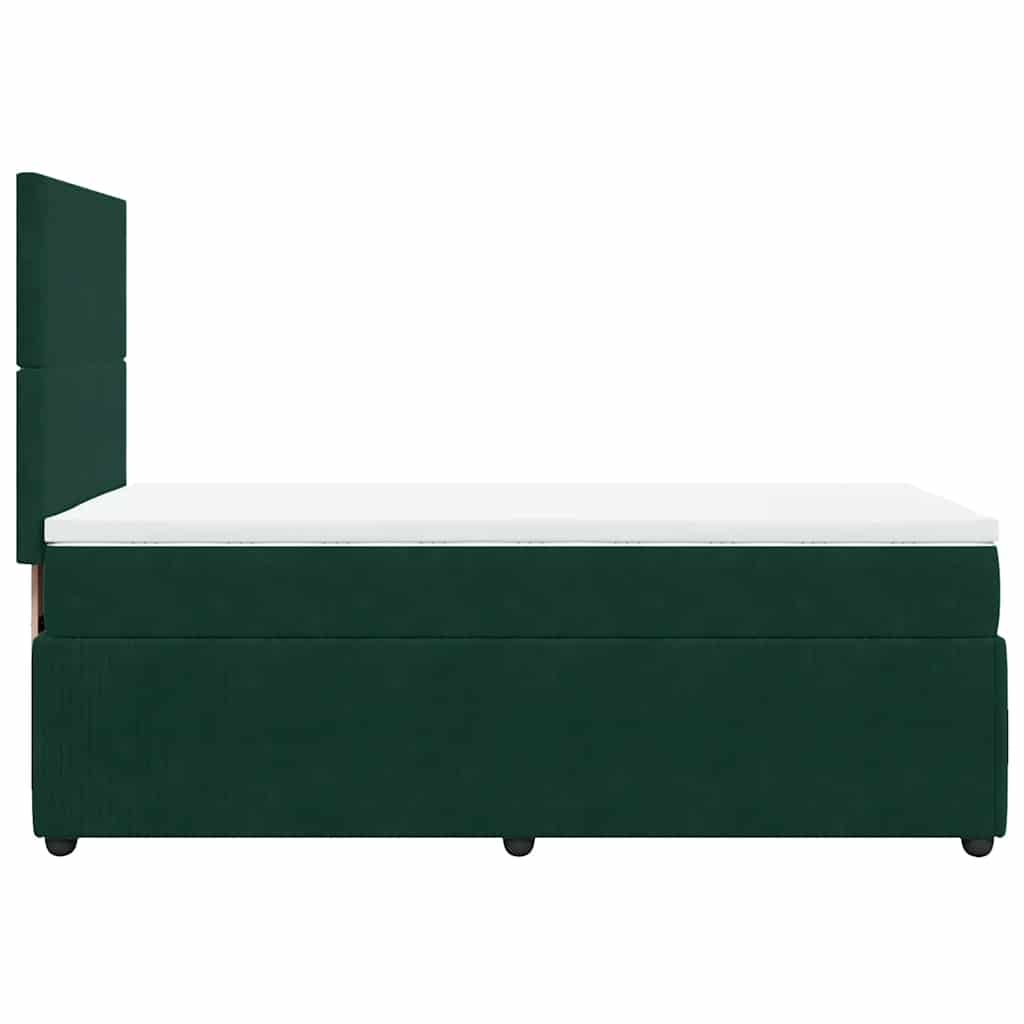 Box spring krevet s madracem tamnozeleni 90x200 cm baršunasti