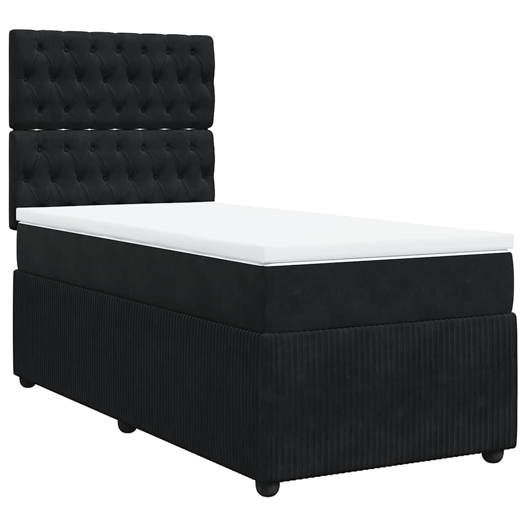 Box spring krevet s madracem crni 90x200 cm baršunasti