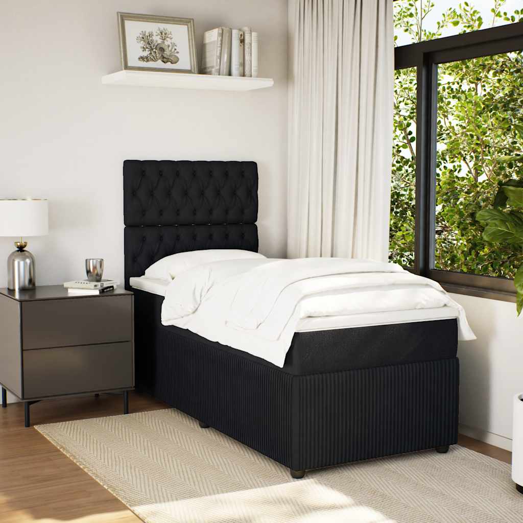 Box spring krevet s madracem crni 90x200 cm baršunasti