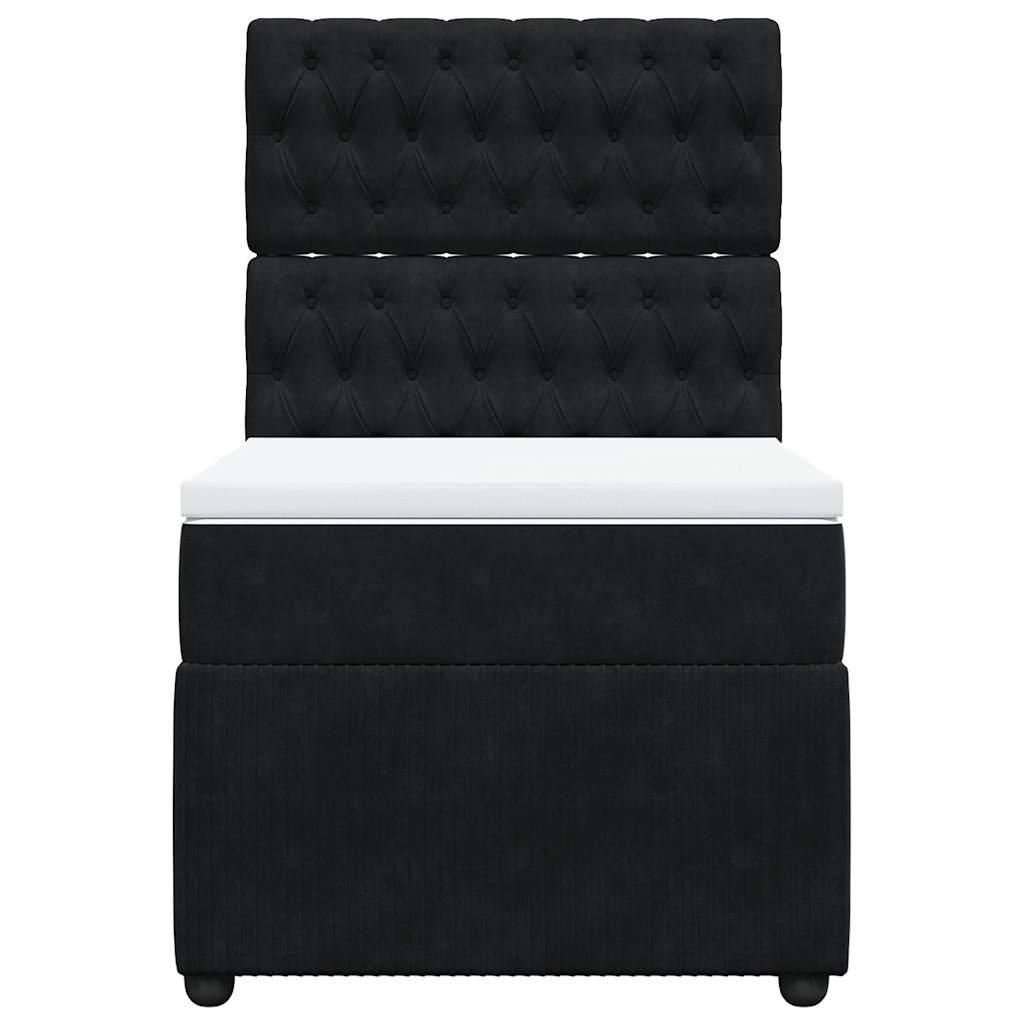 Box spring krevet s madracem crni 90x200 cm baršunasti