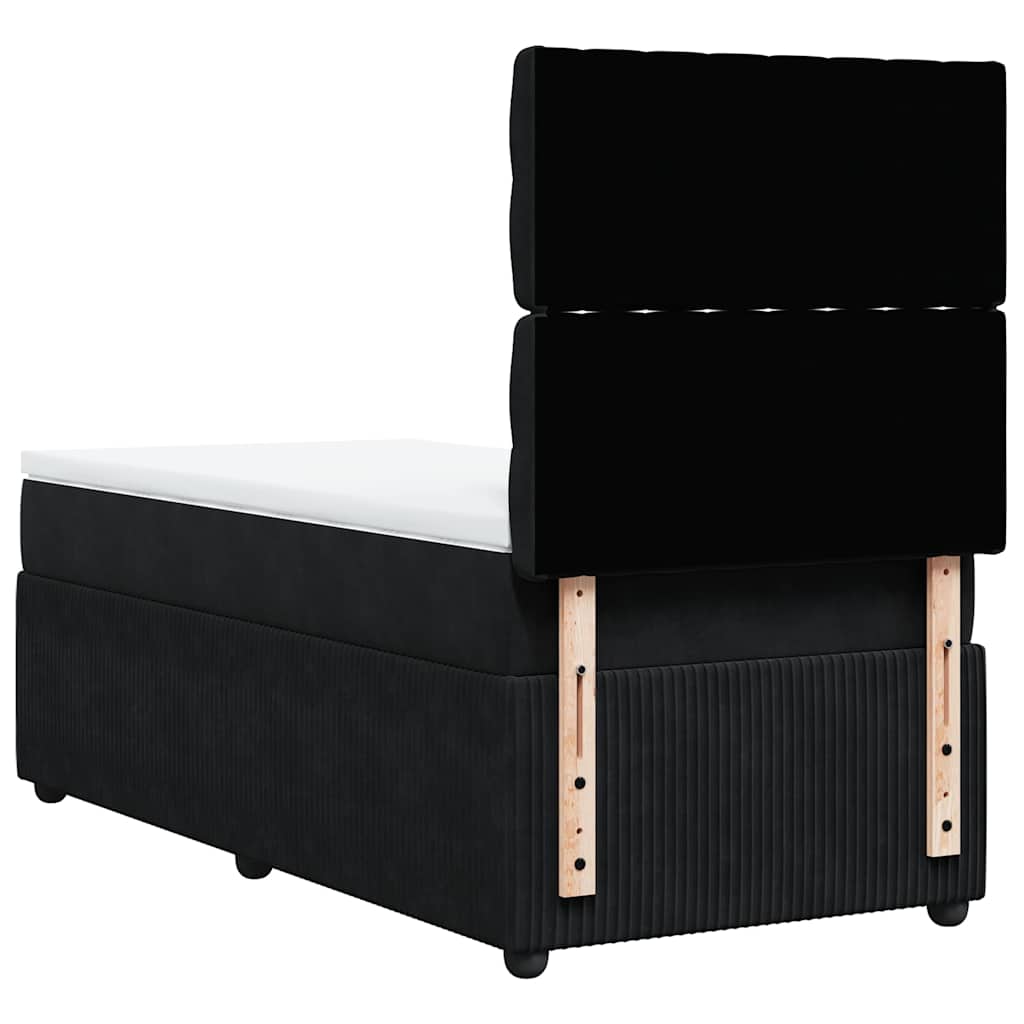 Box spring krevet s madracem crni 90x200 cm baršunasti