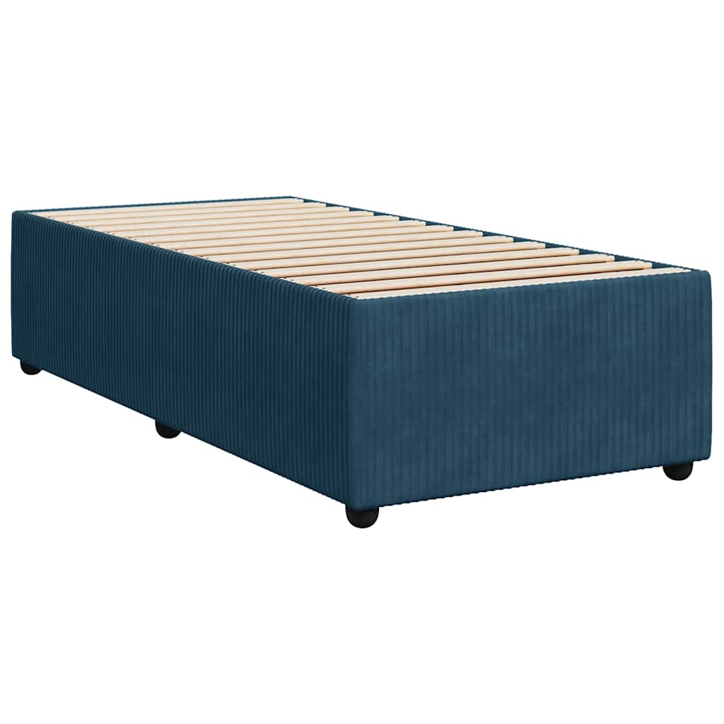 Box spring krevet s madracem tamnoplavi 90x200 cm baršunasti